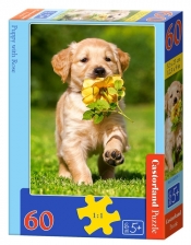 Puzzle 60: Puppy with Rose (B-06939)