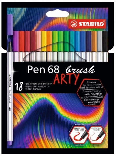 Flamastry Pen 68 brush Arty 18 kolorów STABILO