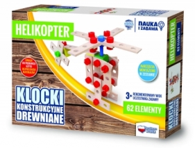 Klocki konstrukcyjne drewniane Helikopter