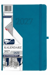 Kalendarz 2027 A5 tygodniowy Jazz - turkusowy