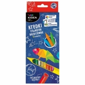 Kredki trójkątne Kidea bezdrzewne, 12 kolorów (DRF-52943)