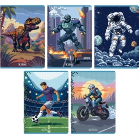 Zeszyt Herlitz Premium Pixel Fun A5/32k kratka z marginesem, 1 szt