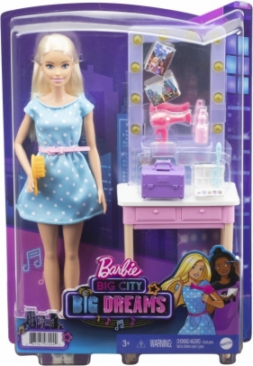 Barbie Big City Big Dreams: Lalka Malibu + toaletka (GYG38/GYG39)
