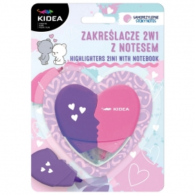 Zakreślacze Serce 2w1 z notesem Kidea, 1 szt