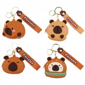 Mini portfelik silikonowy z zawieszką - Kapibara