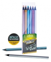 Kredki 6 kolorów CRICCO trójkątne metaliczne w etui (CR331W6)