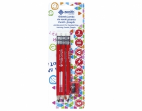 Ołówki Zenith Simple Jumbo HB, do nauki pisania, 3 szt. + temperówka (206316002)