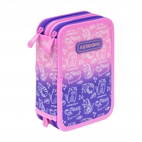 Astrabag, Piórnik Jumbo potrójny z wyposażeniem - Kitty, AC31