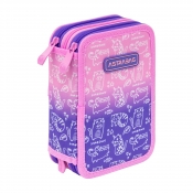 Astrabag, Piórnik Jumbo potrójny z wyposażeniem - Kitty, AC31