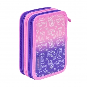 Astrabag, Piórnik Jumbo potrójny z wyposażeniem - Kitty, AC31