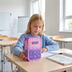 Astrabag, Piórnik Jumbo potrójny z wyposażeniem - Kitty, AC31