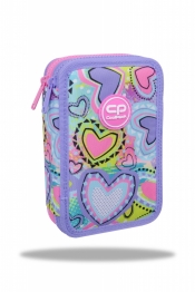 Coolpack, Piórnik podwójny z wyposażeniem Jumper 2 - Pastel Hearts (F066832)