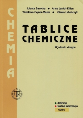 Tablice chemiczne - Sawicka Jolanta, Janich-Kilian Anna, Cejner-Mania Wiesława