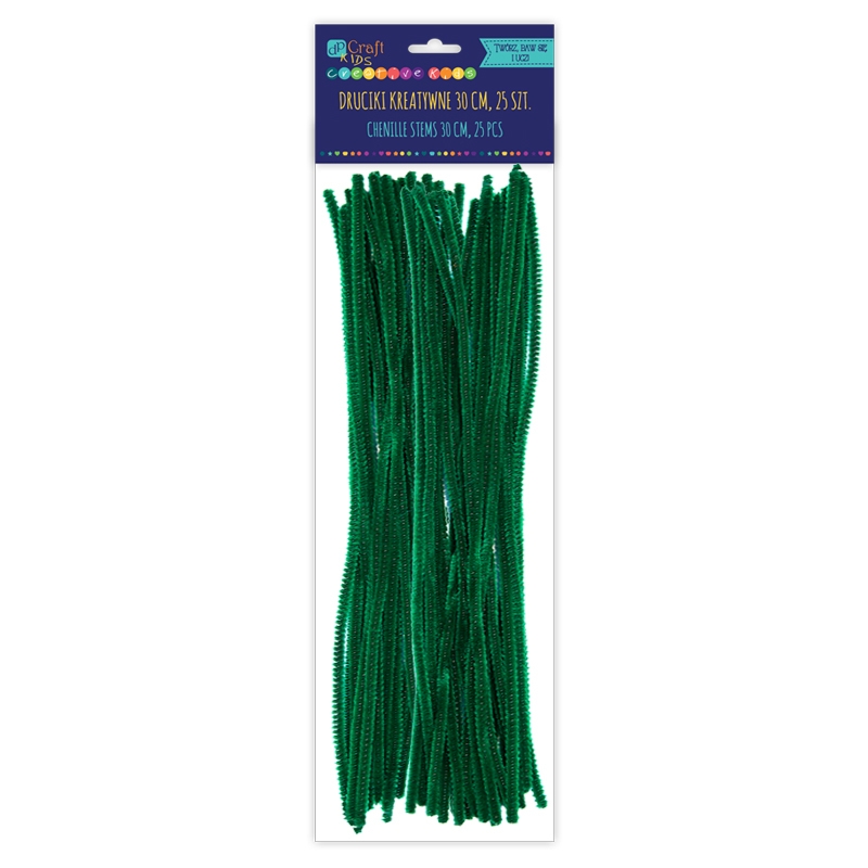 Druciki kreatywne, 25 szt. x 30cm - ciemno-zielone (KSDR-024)