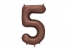 Balon foliowy cyfra 5 86cm mocca