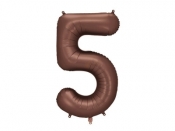 Balon foliowy cyfra 5 86cm mocca