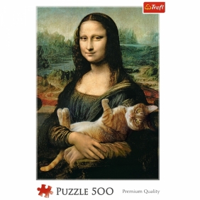 Puzzle 500: Mona Lisa i kot Mruczek (37294)