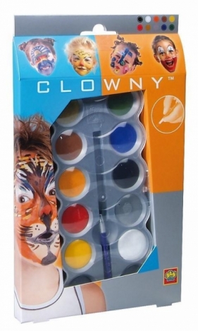 Clowny - Farby wodne do malowania twarzy 10 kolorów