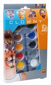Clowny - Farby wodne do malowania twarzy 10 kolorów