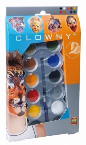 Clowny - Farby wodne do malowania twarzy 10 kolorów