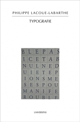 Typografie - Lacoue-Labarthe Philippe