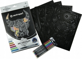 Centropen: Zestaw antystresowy "Anti-stress Black 9390", 6 markerów + 4 arkusze (Uszkodzone opakowanie)