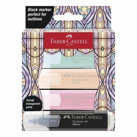 Zakreślacz Glassy 4 kolory pastel + czarny