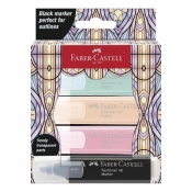 Zakreślacz Glassy 4 kolory pastel + czarny