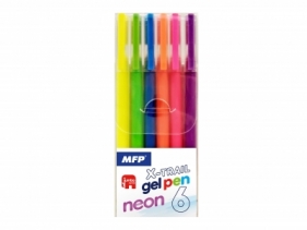 Długopisy żelowe NEON 6 sztuk