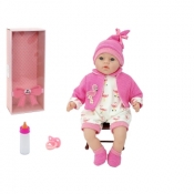 Lalka Adar bobas 45cm, smoczek + butelka, z dźwiękiem: śpiewa i mówi po polsku 450 mm (519947)