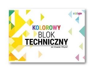 Blok techniczny A4/10k 170g kolor (SPA019)