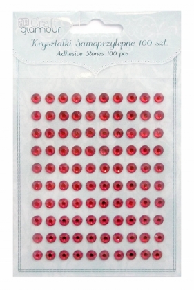 Kryształki samoprzylepne 6 mm 100 szt Ruby