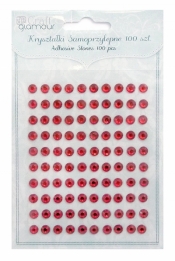 Kryształki samoprzylepne 6 mm 100 szt Ruby