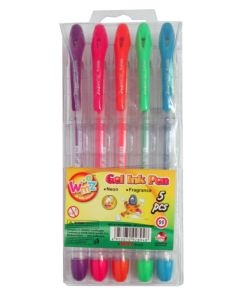 Długopisy żelowe zapachowe 5 kolorów Fluo