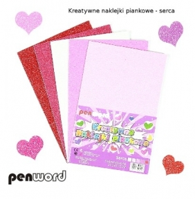 Naklejki piankowe serca 20,3x31,20cm 5szt