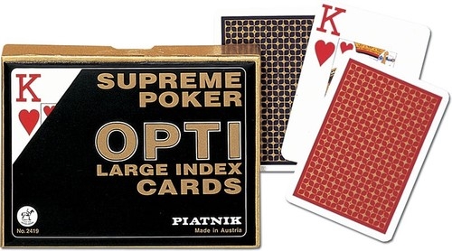 <img src='https://webimage.pl/pics/949/1/d610261.jpg' style='height:440px' /> Karty do gry Piatnik 2 talie Supreme Poker Opti