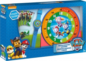 Zestaw do nauki o czasie z zegarkiem i kartami do gry - Psi Patrol (PW16477)