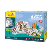 Puzzle 3D: Zestaw do kolorowania - pszczółka i ślimak - ramka i stojak na długopisy (306-20694)