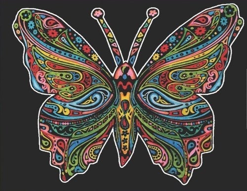 Kolorowanka Welwetowa Colorvelvet A4 Motyl