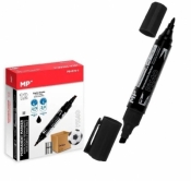 Marker dwustronny perman. czarny 2,0/5,0mm (12szt)