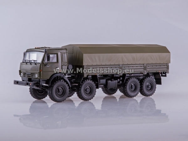 KAMAZ-6350 Mustang 8x8 Flatbed Truck with Tent (khaki) (101609)