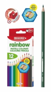 Kredki Rainbow 12 kolorów + temperówka