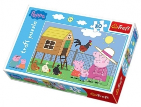 Świnka Peppa Puzzle 30 elementów. Wizyta w kurniku (18195) (Uszkodzone opakowanie)