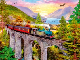Ravensburger, Puzzle 1500: Jesienna przejażdżka pociągiem (12000795)