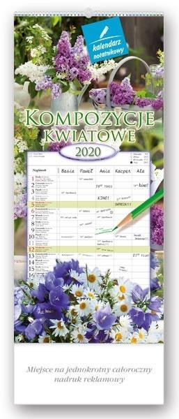 Kalendarz 2020 Notatnikowy Kompozycje Kwiatowe WN3