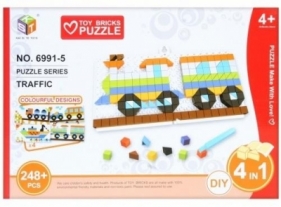 Klocki mozaika 248el pojazdy