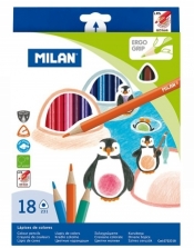 Kredki ołówkowe Milan 231 trójkątne, 18 kolorów (0722318)