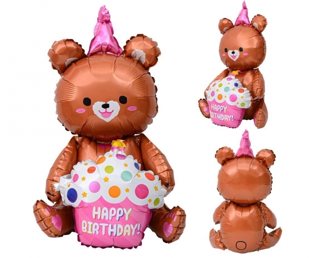 <img src='https://webimage.pl/pics/952/2/d5906639422952.jpg' style='height:440px' /> Balon foliowy Miś z tortem urodzinowym 58x42cm