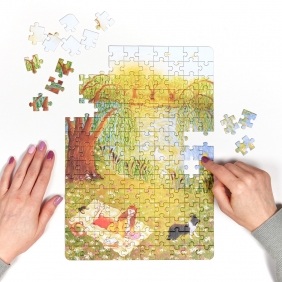 Czytanie na trawie puzzle, 150 el.
