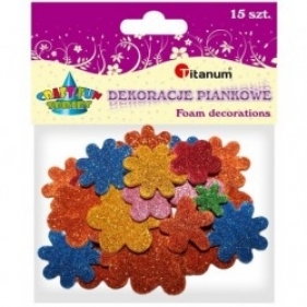 DEKORACJE PIANKOWE BROKATOWE KWIATY 15 SZT E016 - 284838